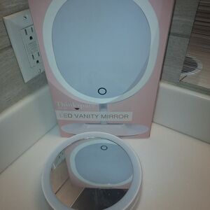 LED Lighted Vanity Mirror - Pink & White